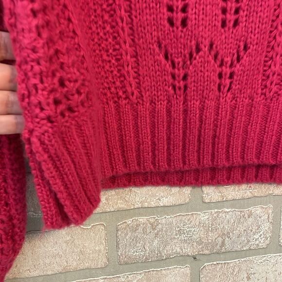 Alya Pink Dolman Sleeve Sweater Size S Open Knit - Picture 4 of 7